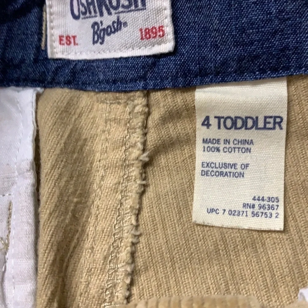 OshKosh B’Gosh 4 toddler corduroy tan straight leg pants kids clothes